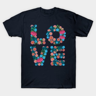 FLOWERED LOVE Floral Uplifting Lettering Flowers - UnBlink Studio by Jackie Tahara T-Shirt